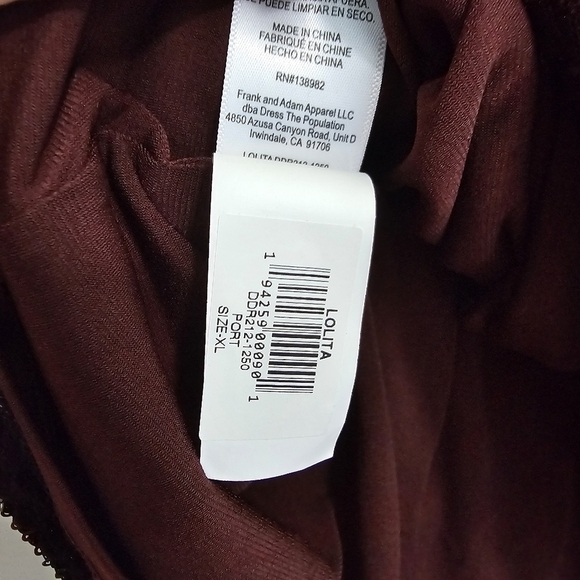 Dress the Population Lolita Red Shimmer Sequin Mini Dress Party Holiday New Year - Picture 10 of 10